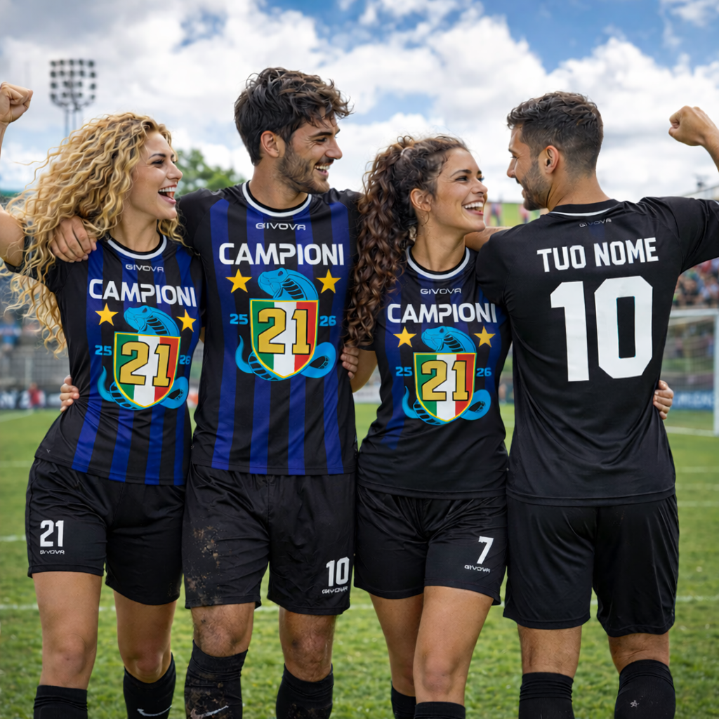 Maglia Tecnica Inter Campioni d’Italia – 21 Scudetti Personalizzabile – PS 41363-001