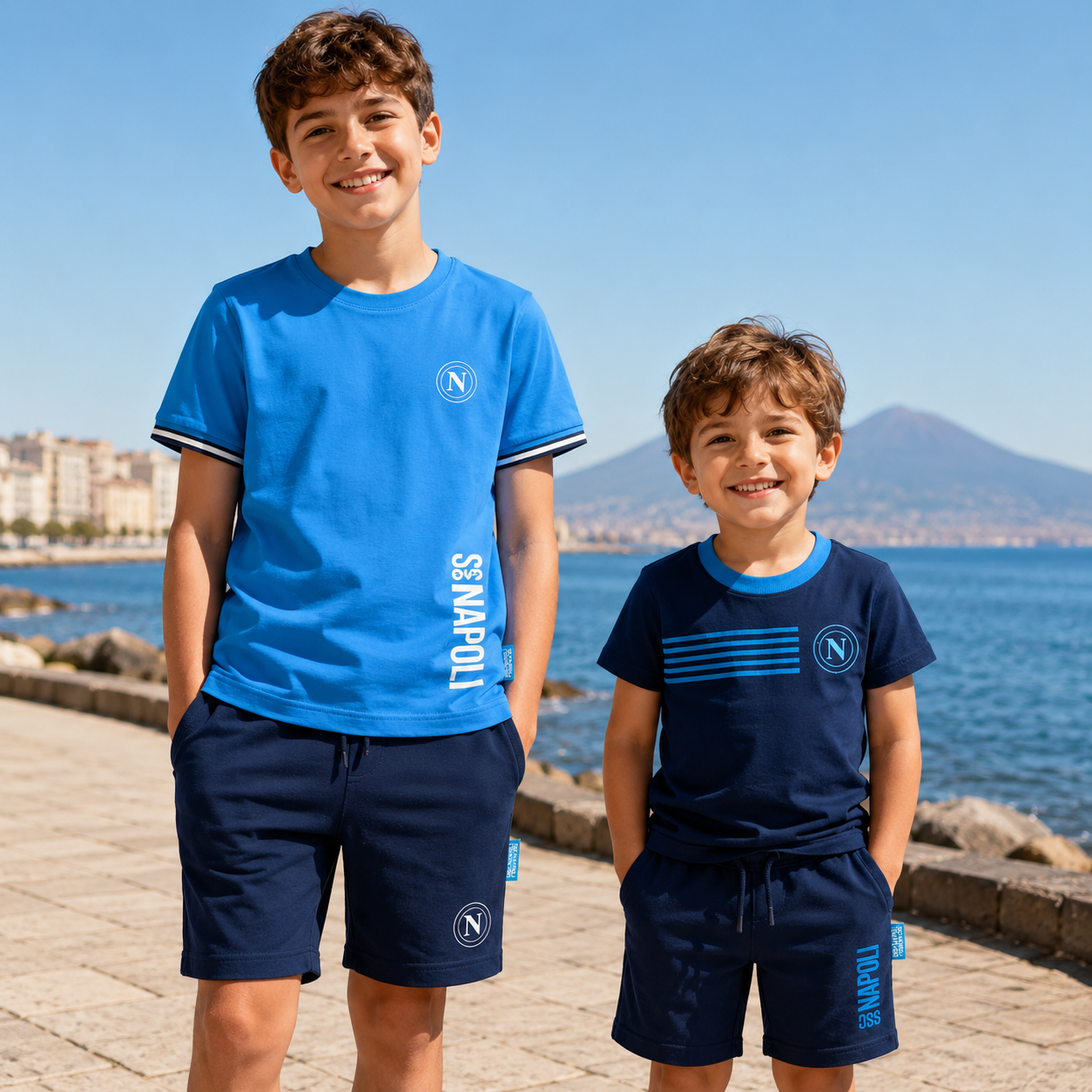 Pigiama Corto SSC Napoli Ufficiale 100% Cotone – Bambino Ragazzo Uomo – Personalizzabile con Nome PS 46702