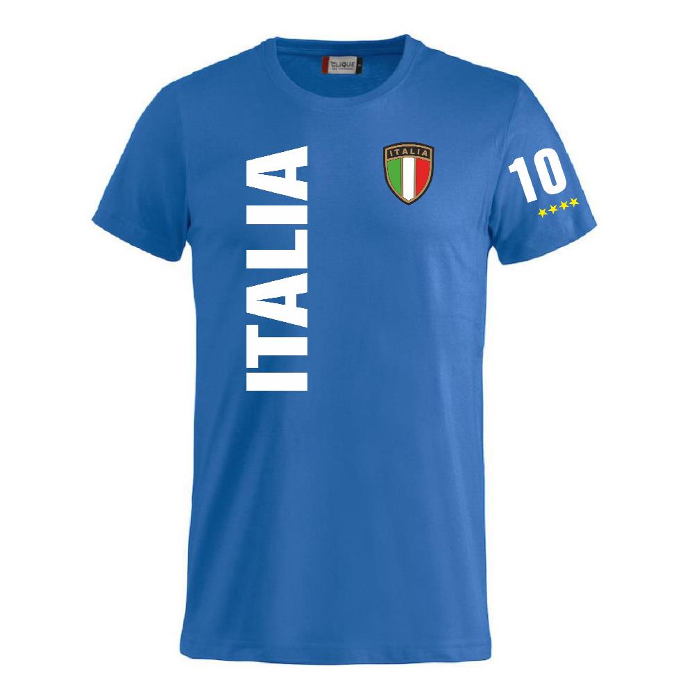 T-Shirt Italia In Cotone Personalizzabile con Nome e Numero PS 27431-A126