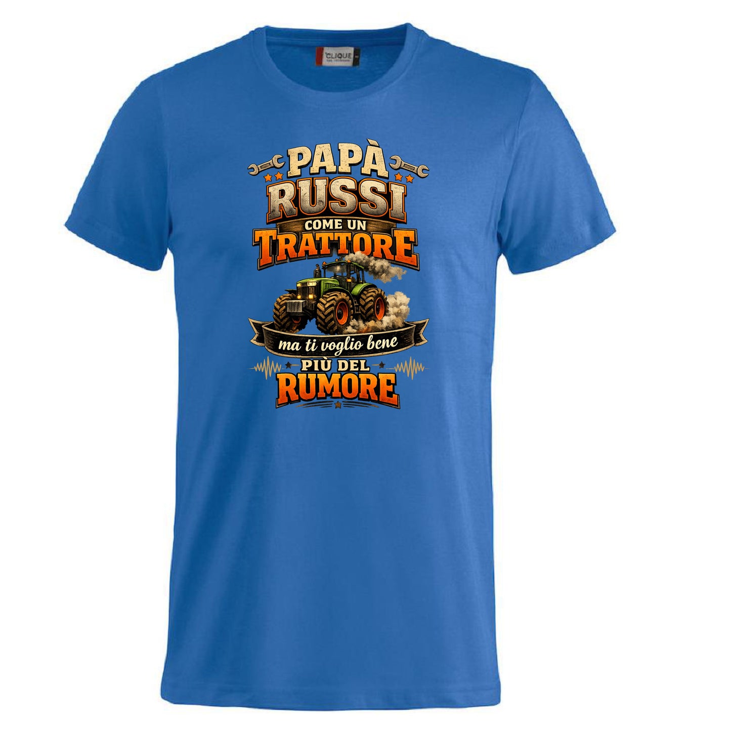 T-Shirt Papa' Russi Come Un Trattore Ma Ti Voglio Bene Piu' Del Rumore – Maglietta Personalizzabile PS 27431-A-145