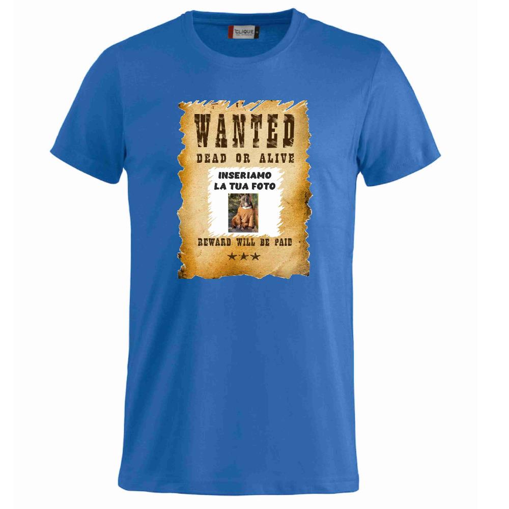 T-Shirt “Wanted Dead or Alive” Personalizzata con la Tua Foto – Mod. PS 27431-A061 - PRS