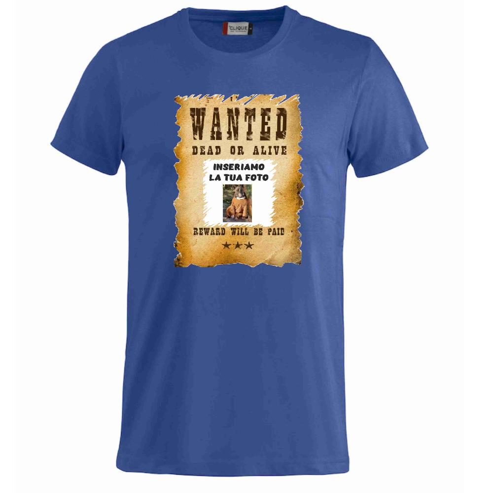 T-Shirt “Wanted Dead or Alive” Personalizzata con la Tua Foto – Mod. PS 27431-A061 - PRS
