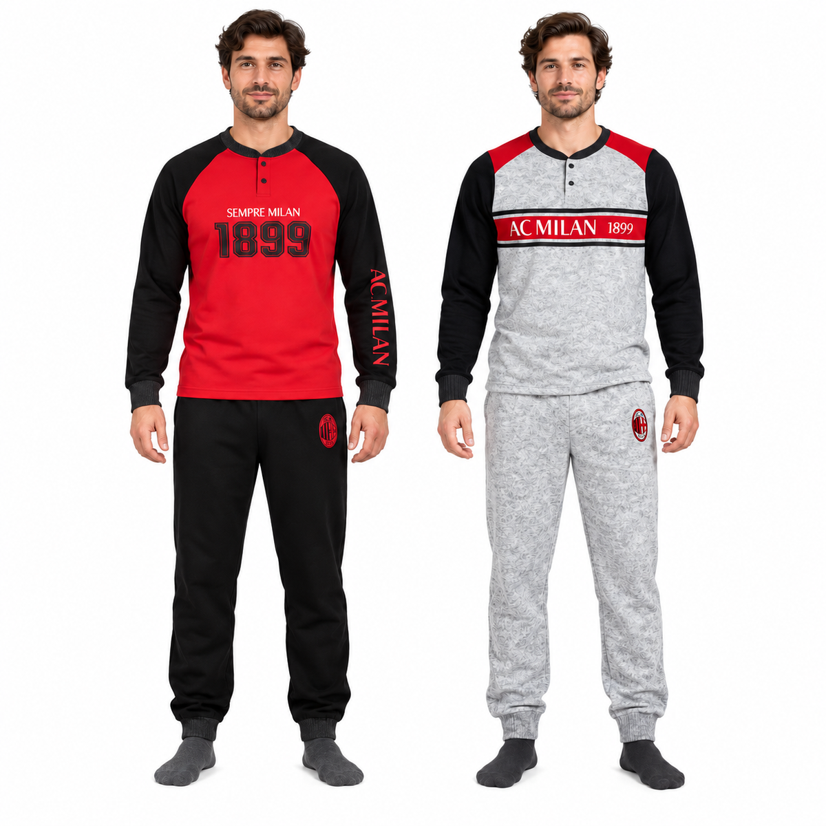 Pigiama Milan Lungo 100% Cotone Garzato Serafino Homewear Personalizzabile – PS 40660-BS