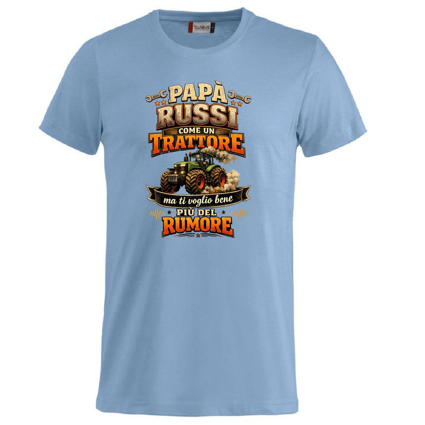 T-Shirt Papa' Russi Come Un Trattore Ma Ti Voglio Bene Piu' Del Rumore – Maglietta Personalizzabile PS 27431-A-145