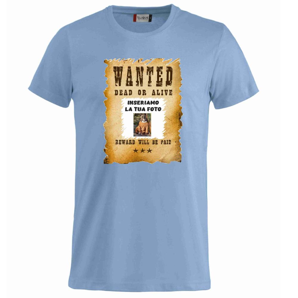 T-Shirt “Wanted Dead or Alive” Personalizzata con la Tua Foto – Mod. PS 27431-A061 - PRS