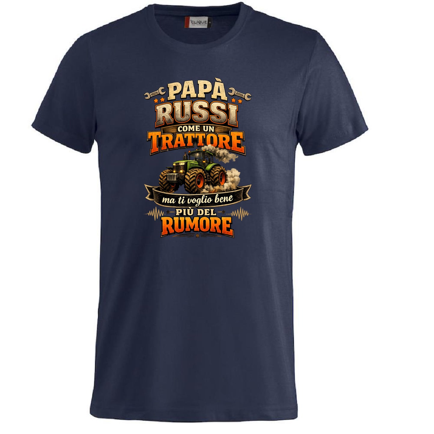 T-Shirt Papa' Russi Come Un Trattore Ma Ti Voglio Bene Piu' Del Rumore – Maglietta Personalizzabile PS 27431-A-145