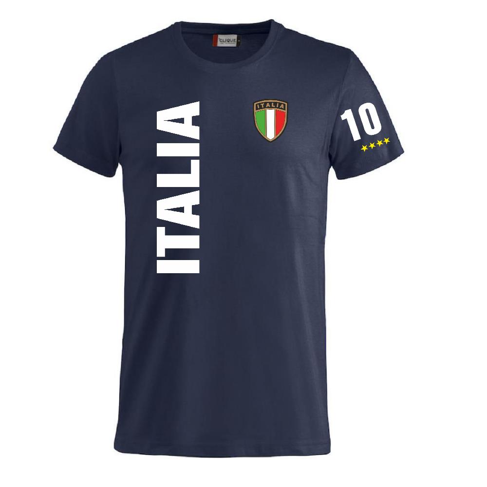 T-Shirt Italia In Cotone Personalizzabile con Nome e Numero PS 27431-A126