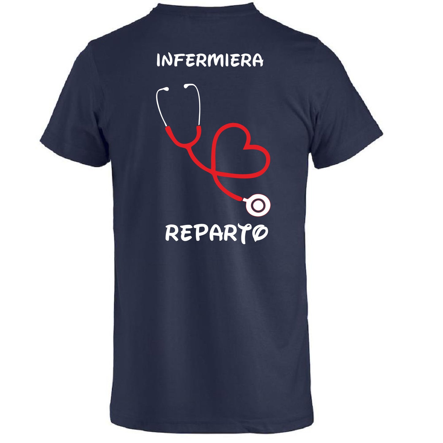 T-Shirt Personalizzabile Infermiera/Dottore/OSS con Stetoscopio Cuore – PS P 27431-A-116