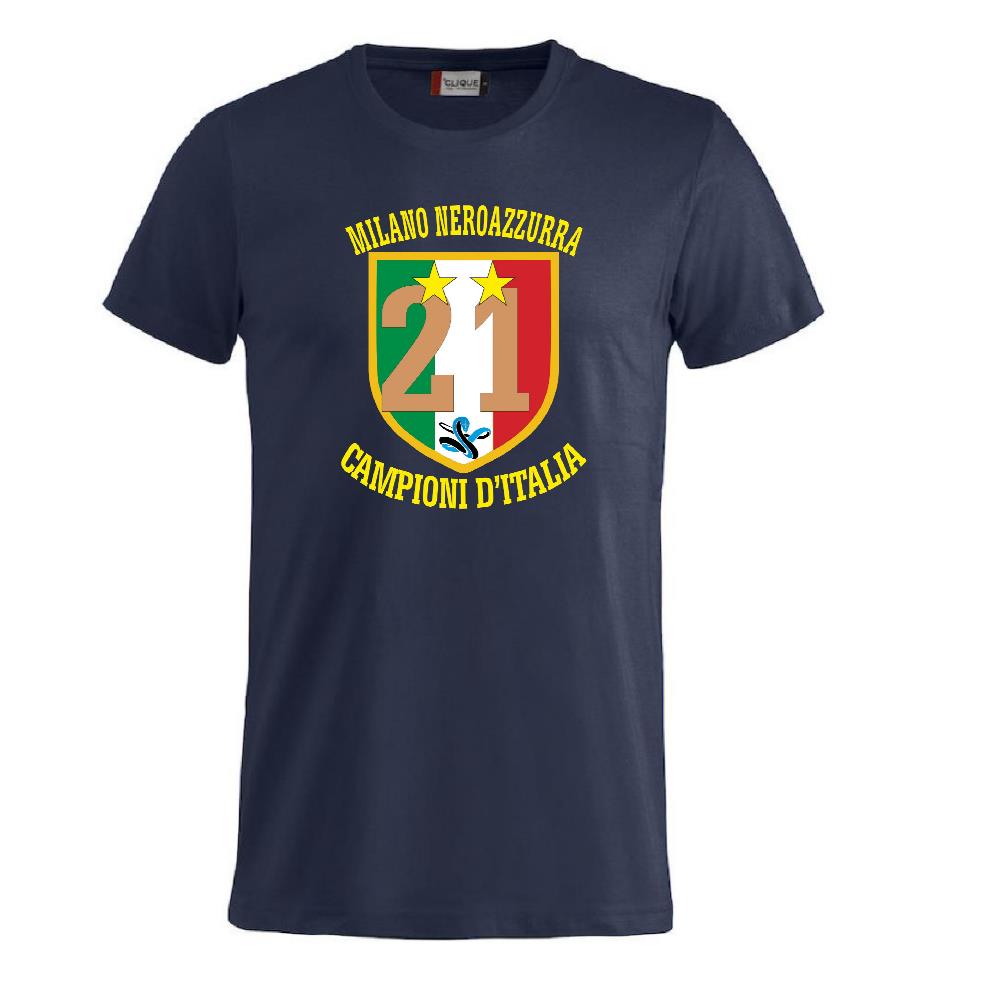 T-Shirt Scudetto Inter Campioni d’Italia 25/26 – Seconda Stella 21 Scudetti Scudetto Neroazzurro – PS 27431-A042