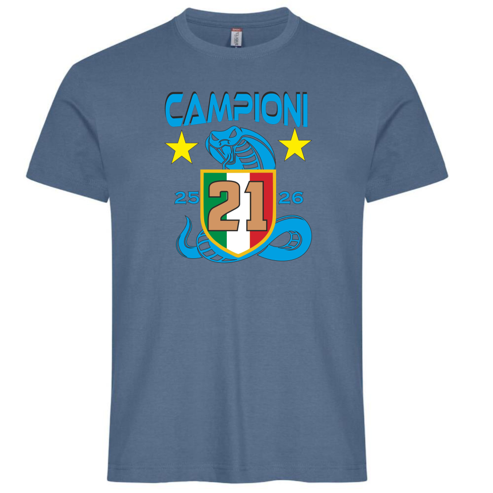 T-Shirt Inter Campione d’Italia 2025/2026 –  21 Scudetti Biscione  – PS 27431-INT-08