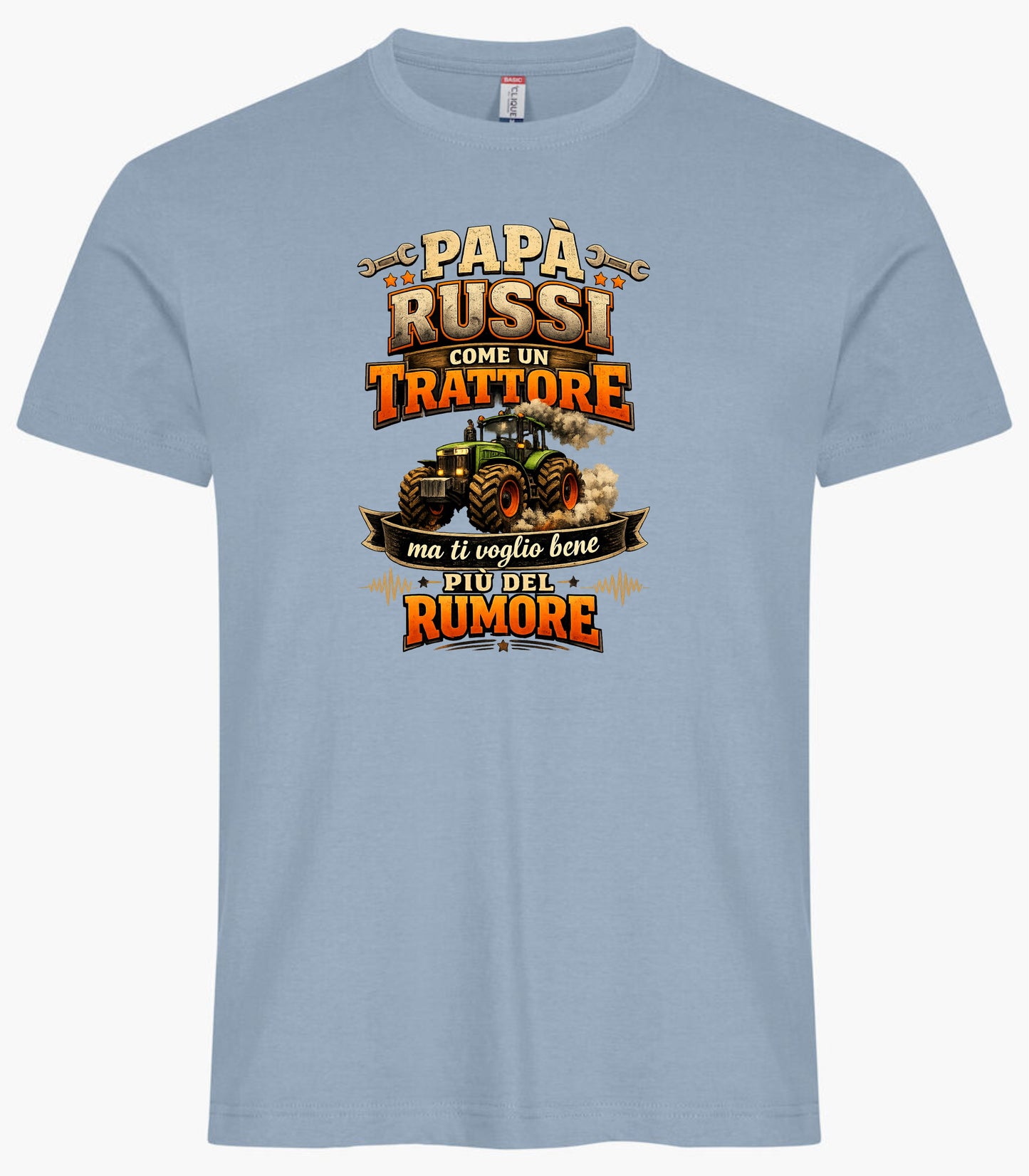T-Shirt Papa' Russi Come Un Trattore Ma Ti Voglio Bene Piu' Del Rumore – Maglietta Personalizzabile PS 27431-A-145