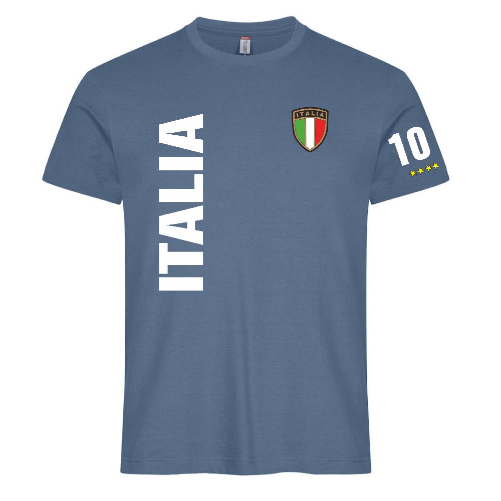 T-Shirt Italia In Cotone Personalizzabile con Nome e Numero PS 27431-A126