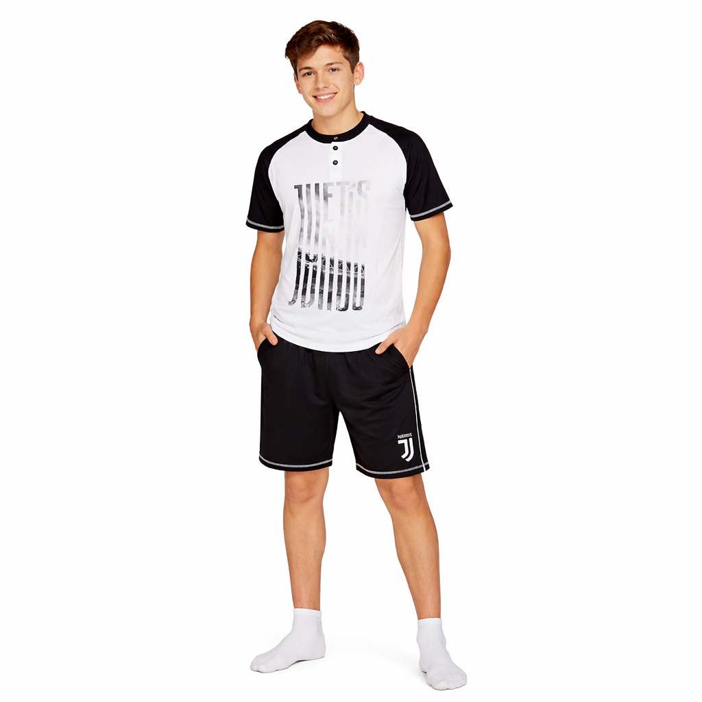 Pigiama Juventus T-Shirt + Pantaloncini – Personalizzabile con Nome e Numero – PS 30060