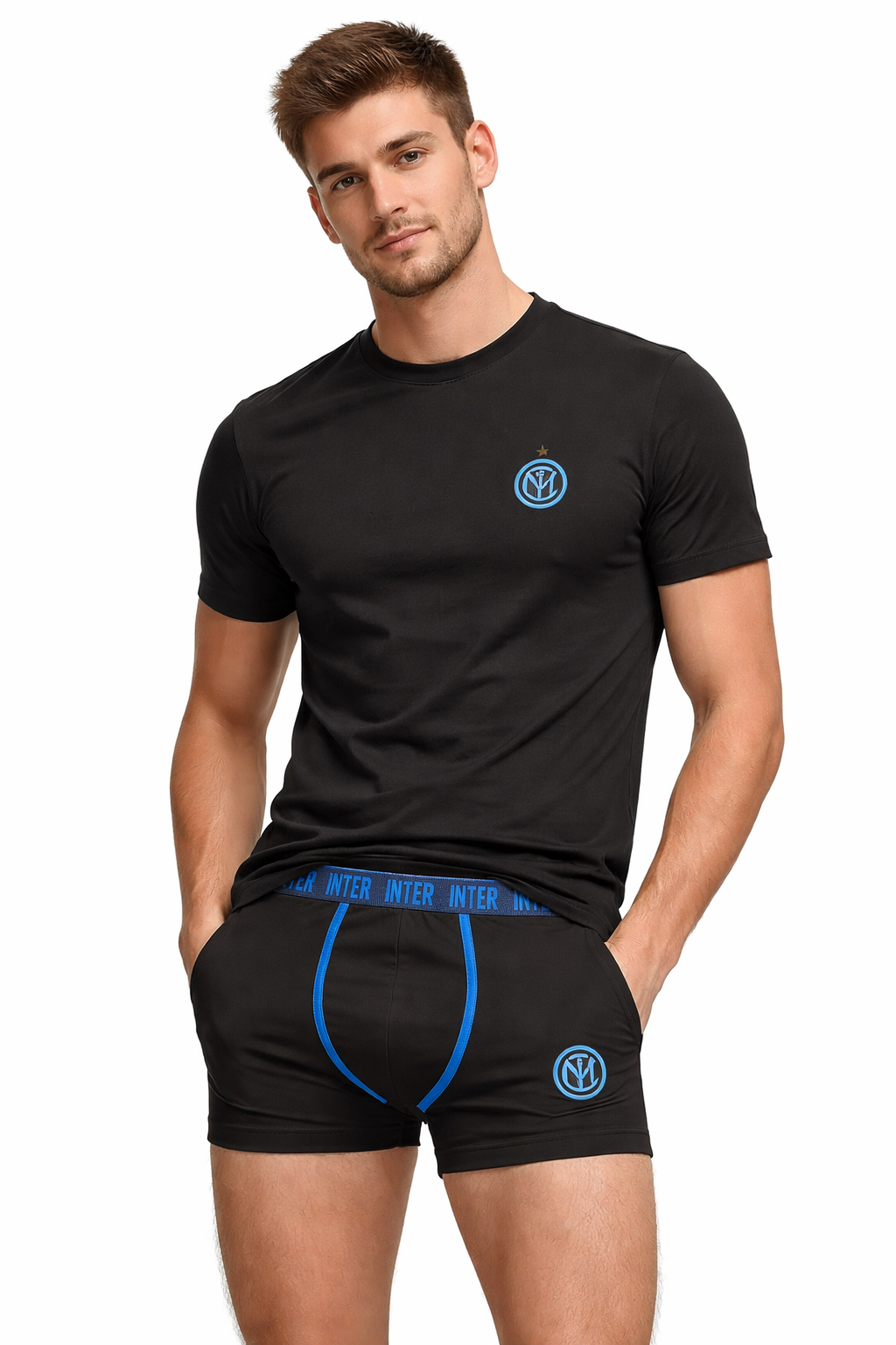 Set Intimo Inter Corto Cotone & Elastan – Maglia + Boxer Ufficiale FC Internazionale – PS 10306