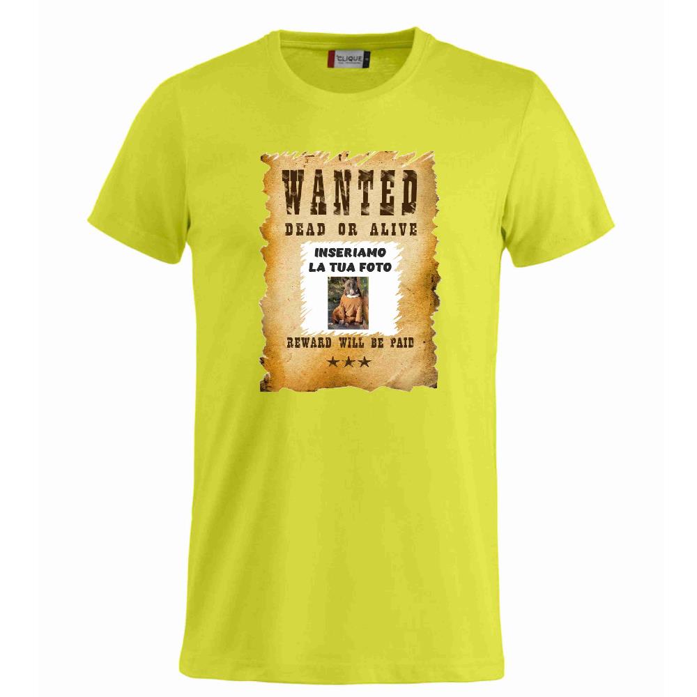 T-Shirt “Wanted Dead or Alive” Personalizzata con la Tua Foto – Mod. PS 27431-A061 - PRS