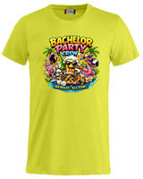 T-Shirt Addio al Celibato Bachelor Party Crew No Rules All Fun Personalizzabile con Nome PS 27431-A-40