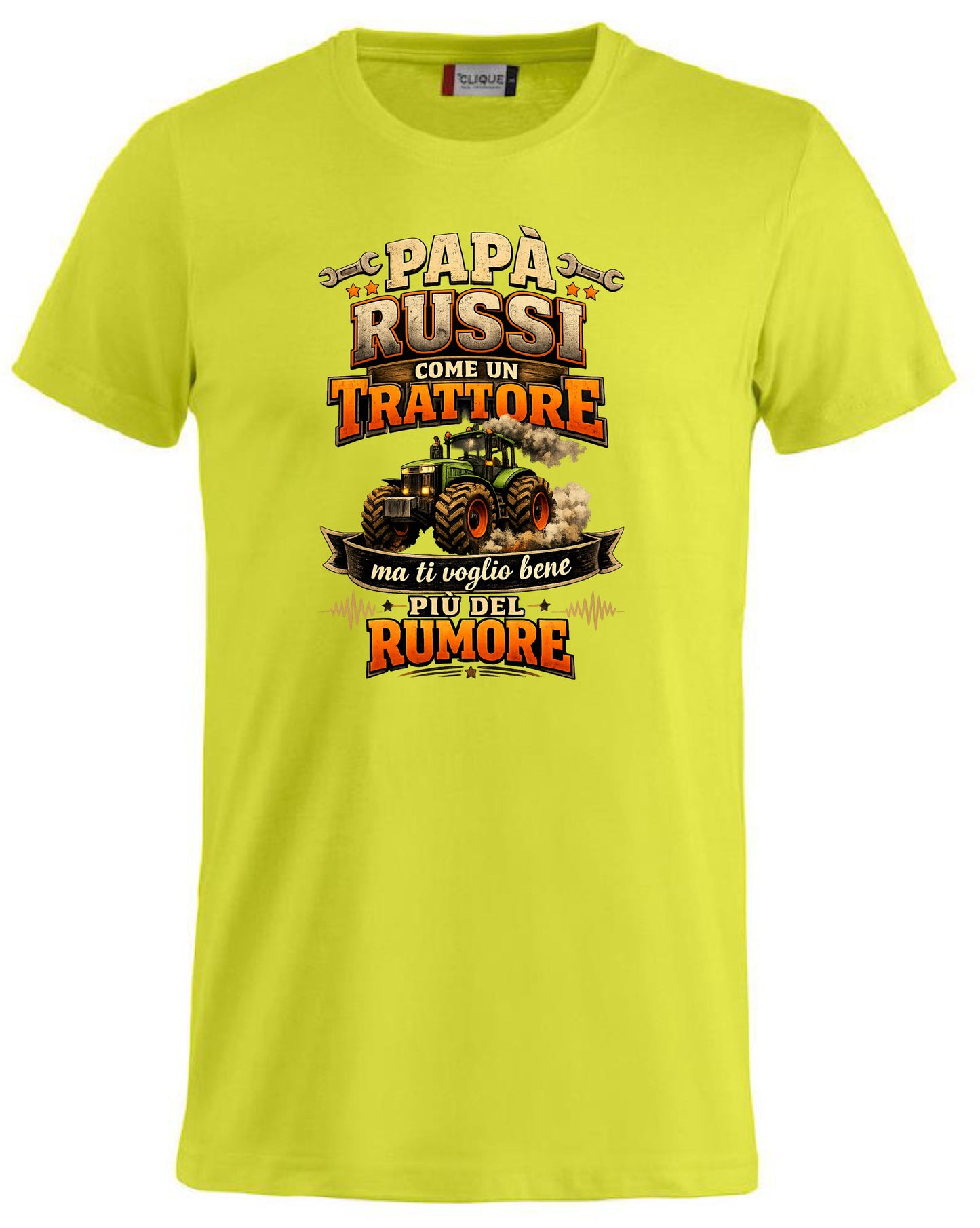 T-Shirt Papa' Russi Come Un Trattore Ma Ti Voglio Bene Piu' Del Rumore – Maglietta Personalizzabile PS 27431-A-145