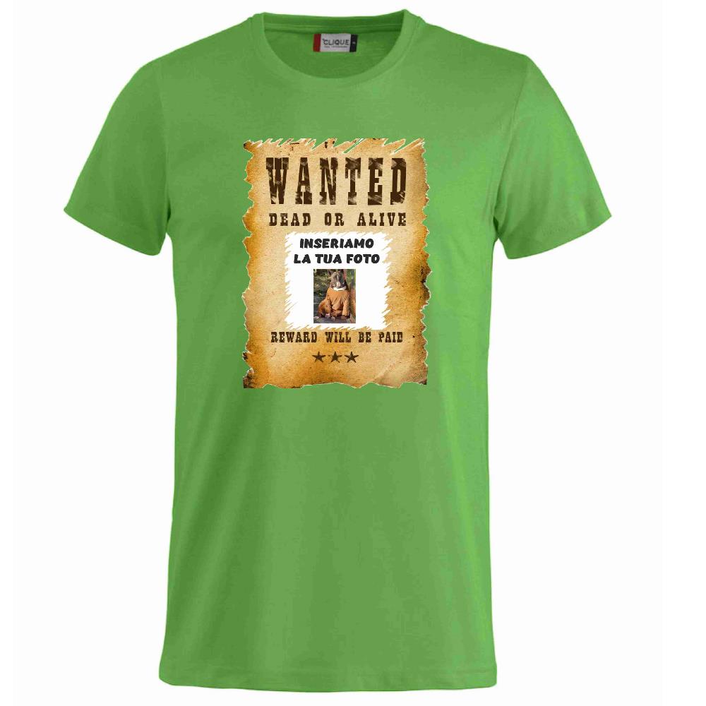 T-Shirt “Wanted Dead or Alive” Personalizzata con la Tua Foto – Mod. PS 27431-A061 - PRS