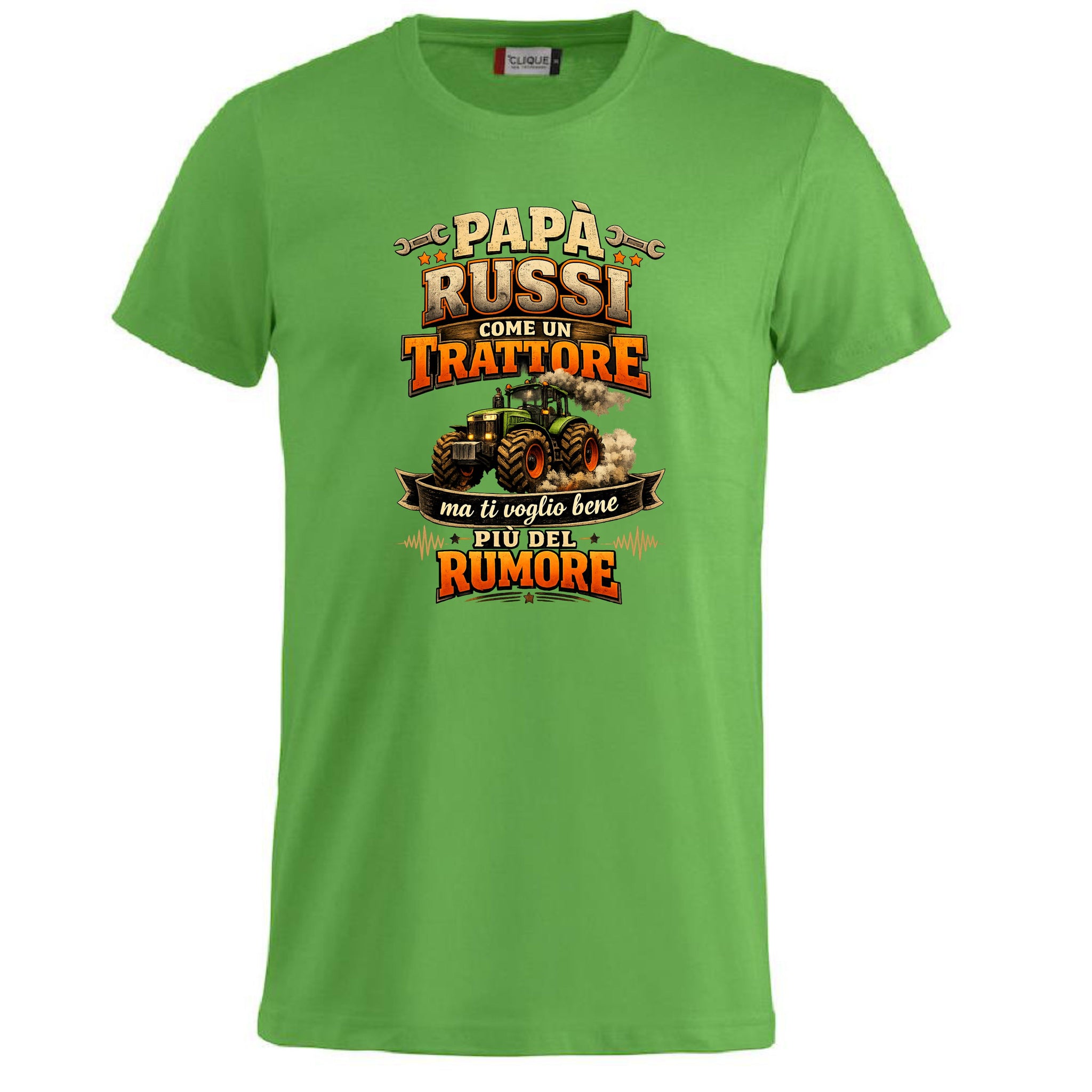 T-Shirt Papa' Russi Come Un Trattore Ma Ti Voglio Bene Piu' Del Rumore – Maglietta Personalizzabile PS 27431-A-145