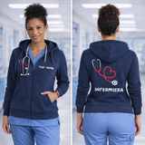 Felpa Donna Infermiera Stetoscopio Cuore con Cappuccio e Zip Lunga – PS 02203-001