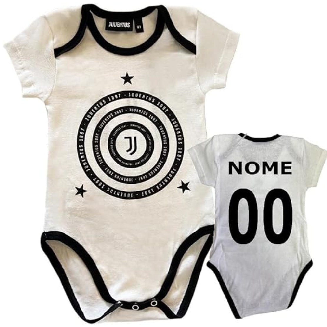 Body Neonato Calcio Personalizzabile Nome e Numero – Ufficiale Juventus Football Club PS 41110