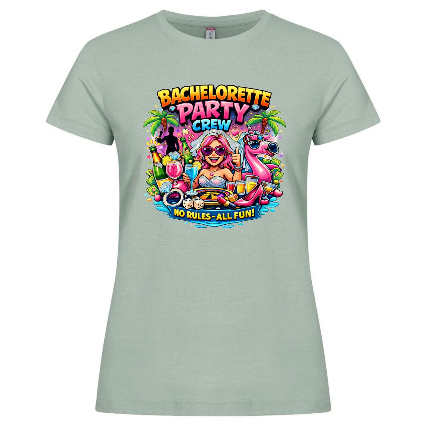 T-Shirt Donna Addio AL Nubilato Bachelorette Party Crew No Rules - All Fun ! – PS 28870-A-028
