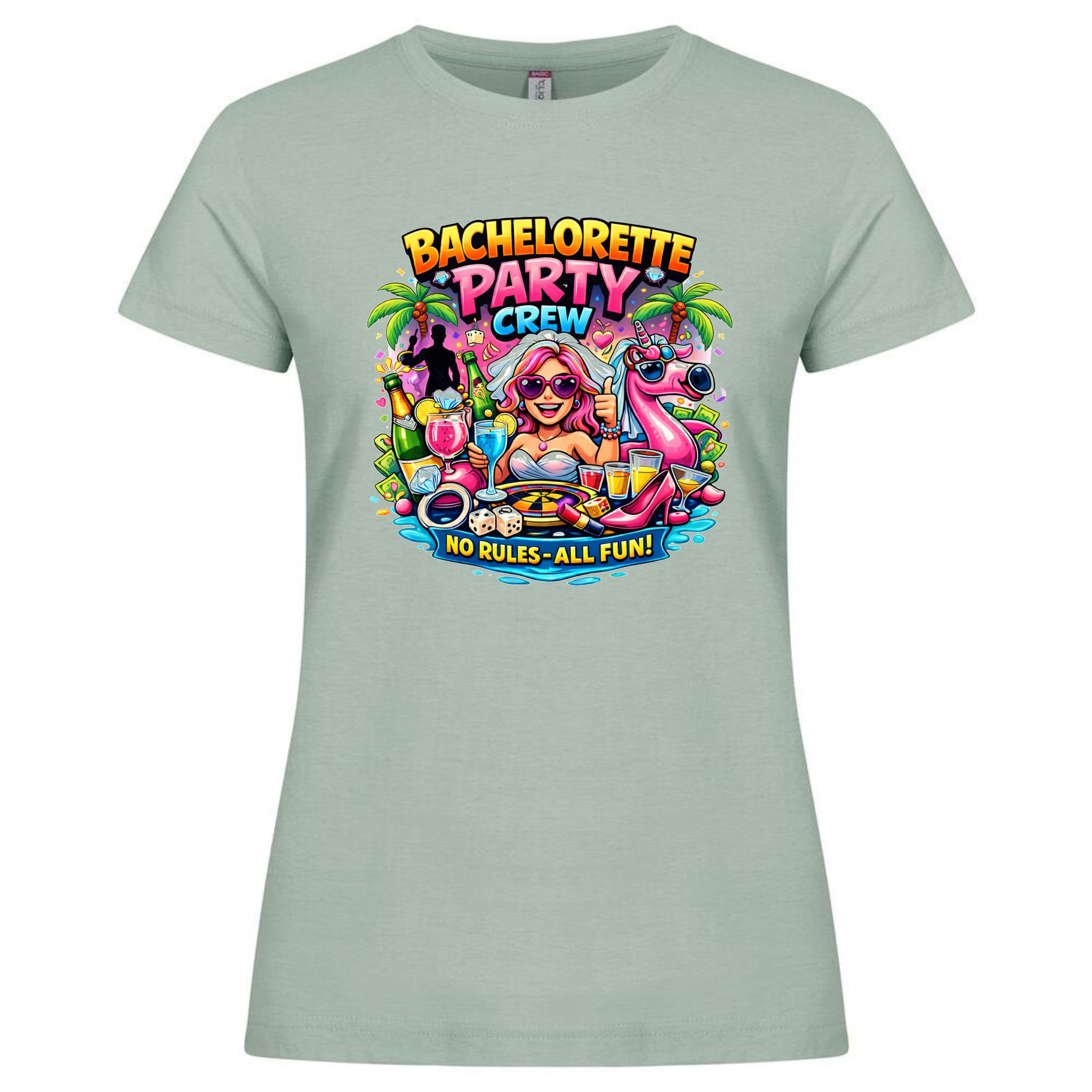 T-Shirt Donna Addio AL Nubilato Bachelorette Party Crew No Rules - All Fun ! – PS 28870-A-028