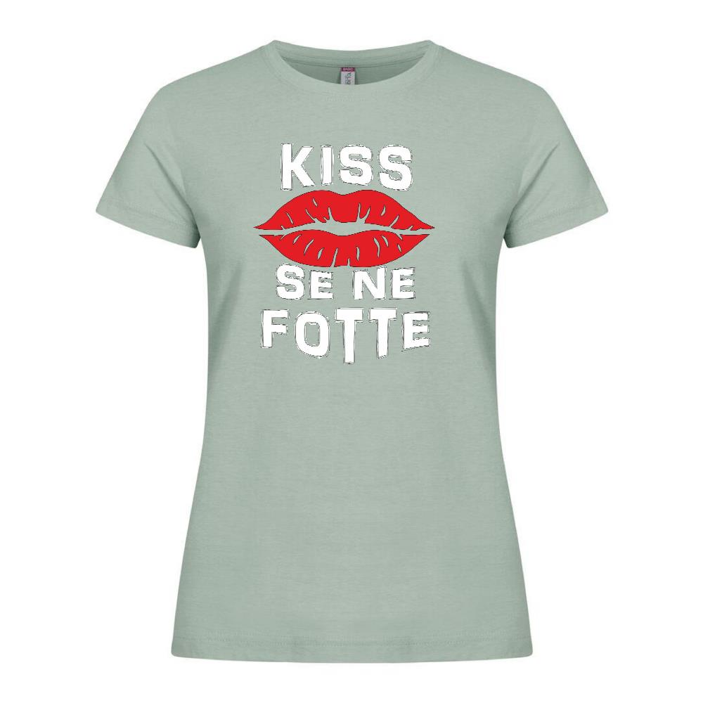T-Shirt Donna “Kiss Se Ne Fotte” – Maglietta Divertente in Cotone – PS 28870-023