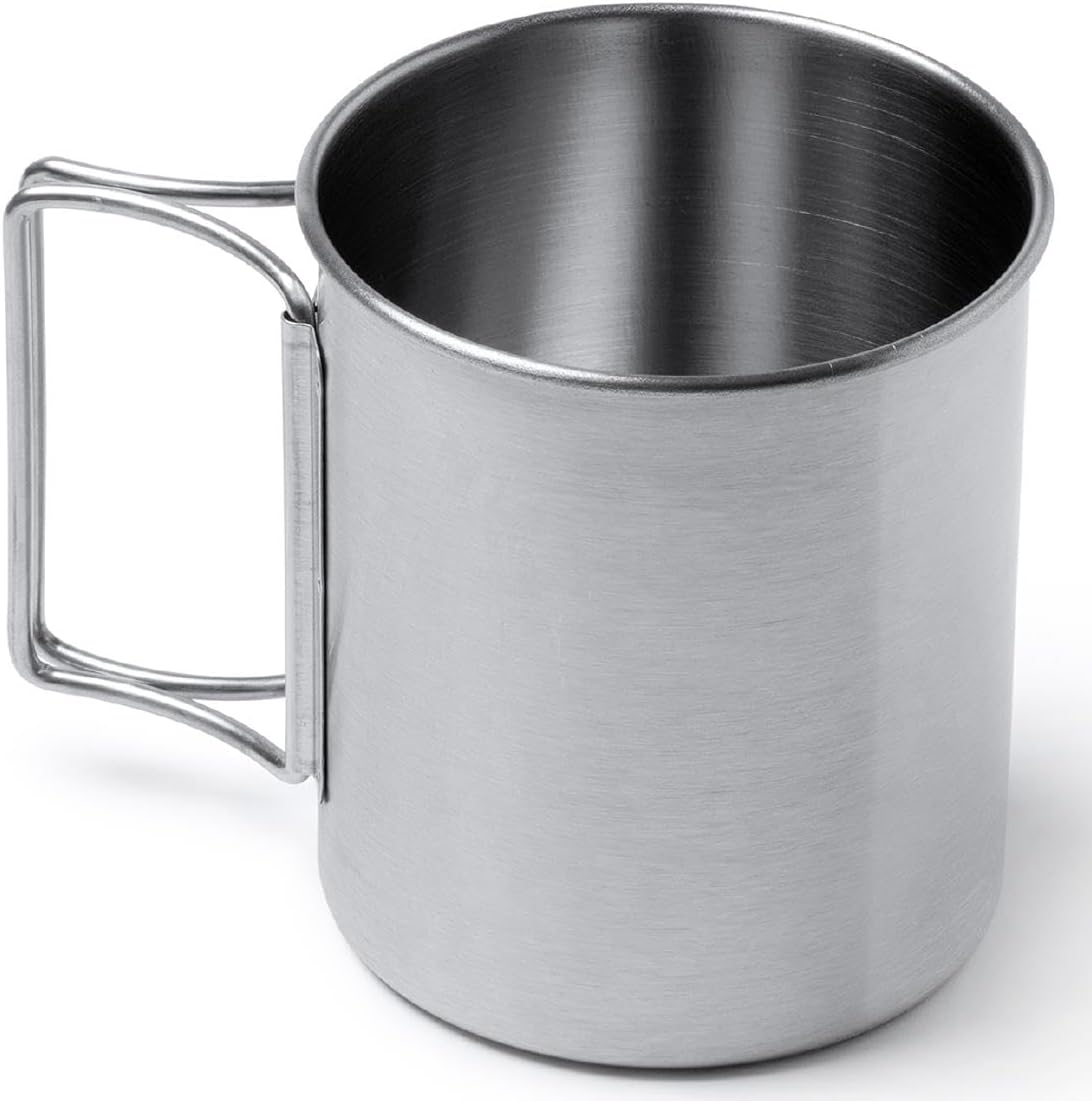 Tazza in Acciaio TEIDE con Manici Pieghevoli – 450 ml – Personalizzabile PS 00567 PRS