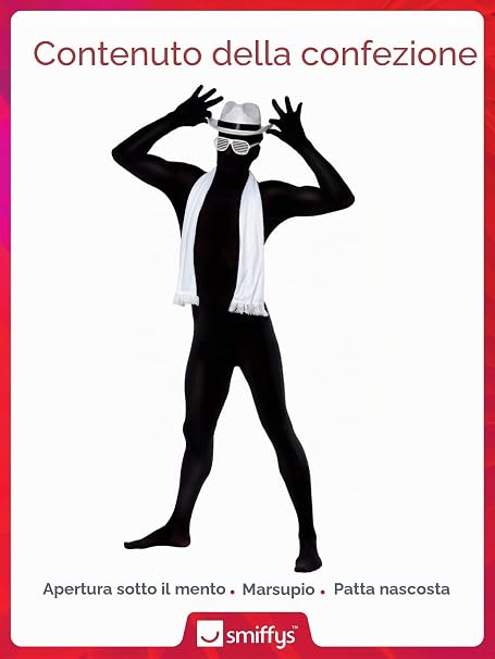 Costume da Mimo Nero con Marsupio – PS 11739