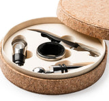 Set da Vino con Accessori in Acciaio Inox – Custodia in Sughero PS 00566