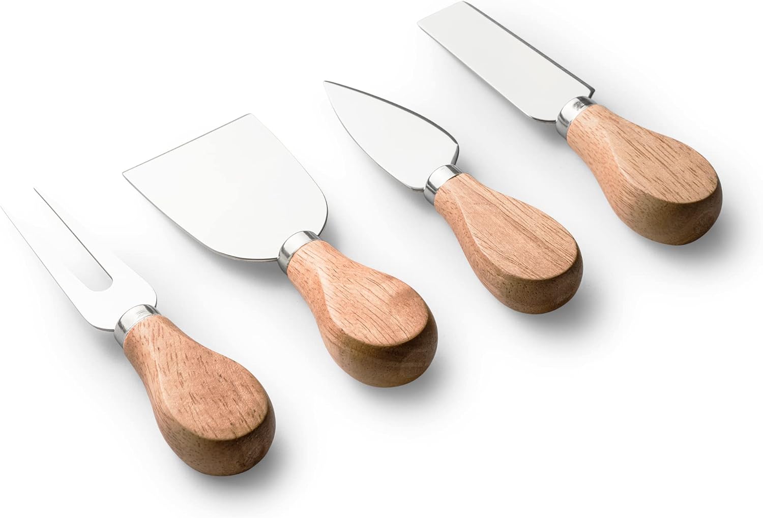 Set da Formaggio con 4 Utensili in Acciaio Inox e Manico in Legno PS 00565 PRS