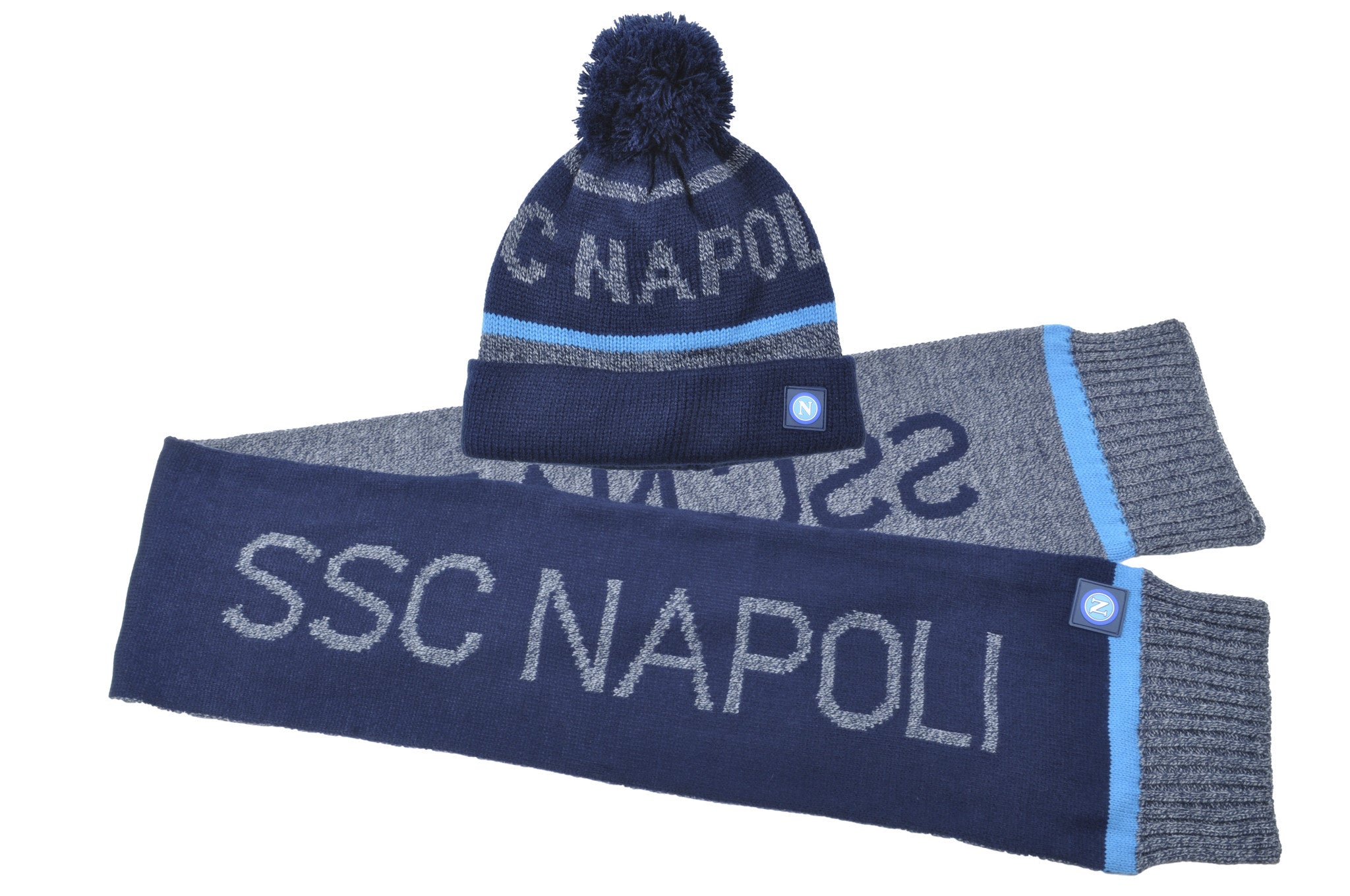 Set SSC Napoli Cappello con PonPon + Sciarpa Jacquard – Prodotto Ufficiale – PS 18555-18556