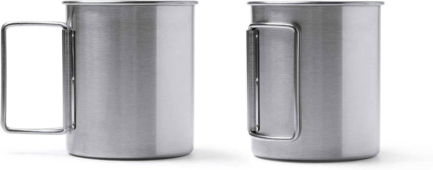 Tazza in Acciaio TEIDE con Manici Pieghevoli – 450 ml – Personalizzabile PS 00567 PRS