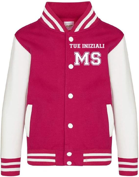 Felpa Baseball Varsity Junior Jacket Giacca College Personalizzabile Con Iniziali PS 36017 PRS