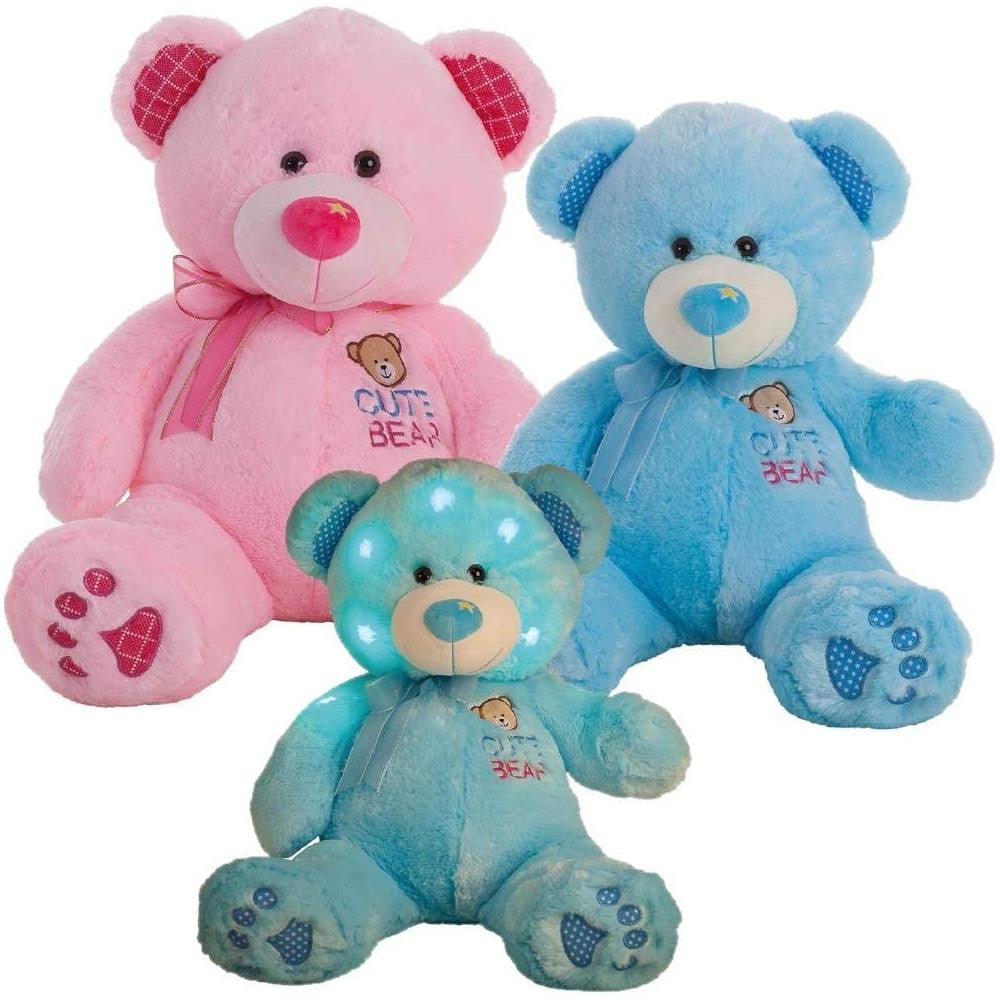Peluche Orso Luminoso a LED – Rosa o Azzurro – 60 cm Cod. PS 41245
