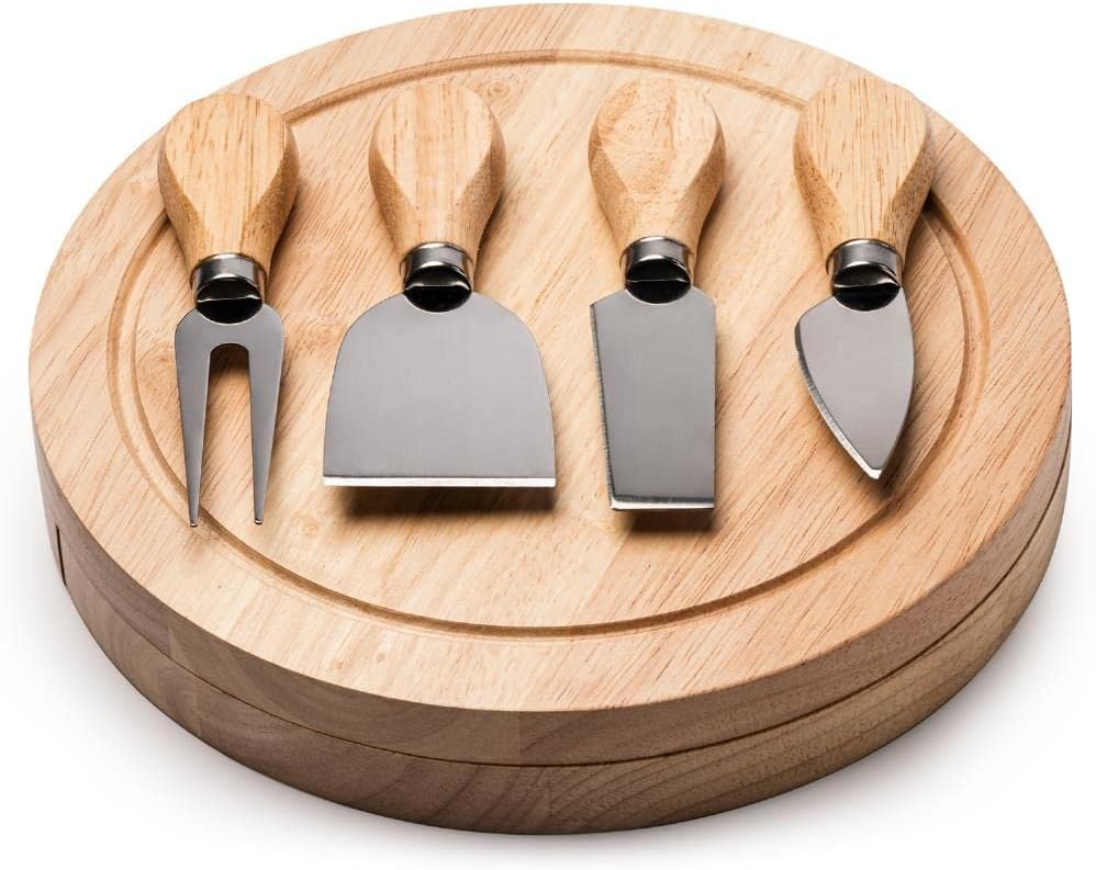 Set da Formaggio con 4 Utensili in Acciaio Inox e Manico in Legno PS 00564 PRS