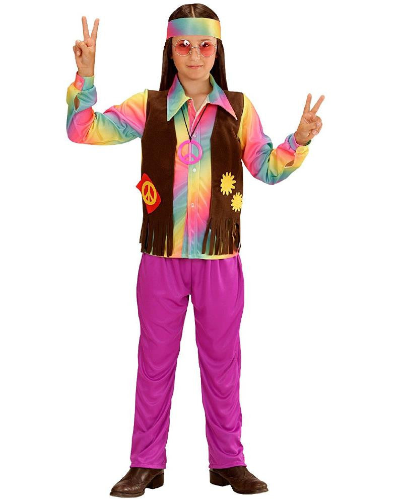 Costume di Carnevale Hippie Travestimento Anni 60 Figli dei Fiori – PS 26174