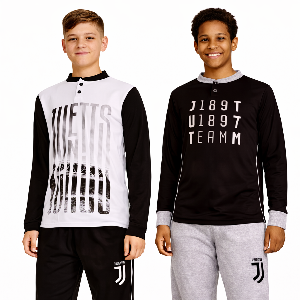 Pigiama Juventus Ragazzo Serafino Mezza Stagione – Personalizzabile – PS 30101
