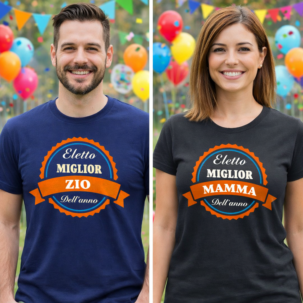 T-Shirt “Eletto Miglior … dell’Anno” Personalizzabile – Maglietta Unisex Manica Corta – PS 27431-A-125 PRS