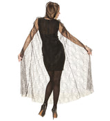 Mantello Donna Halloween con Cappuccio a Ragnatela 140 cm – PS 08927