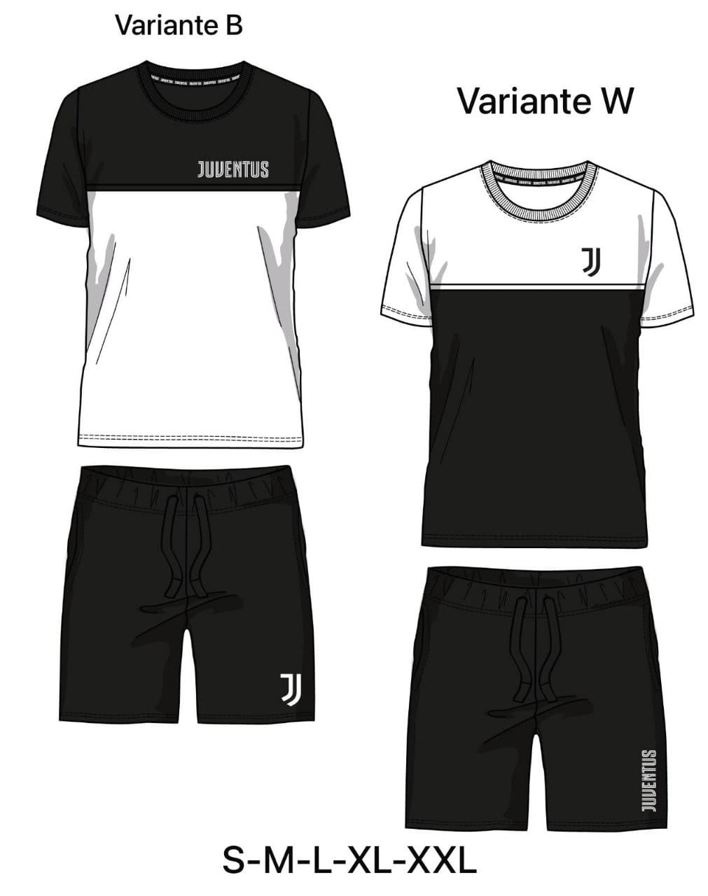 Pigiama Juve Corto da Adulto Juventus – Prodotto Ufficiale Personalizzabile  – PS 46701