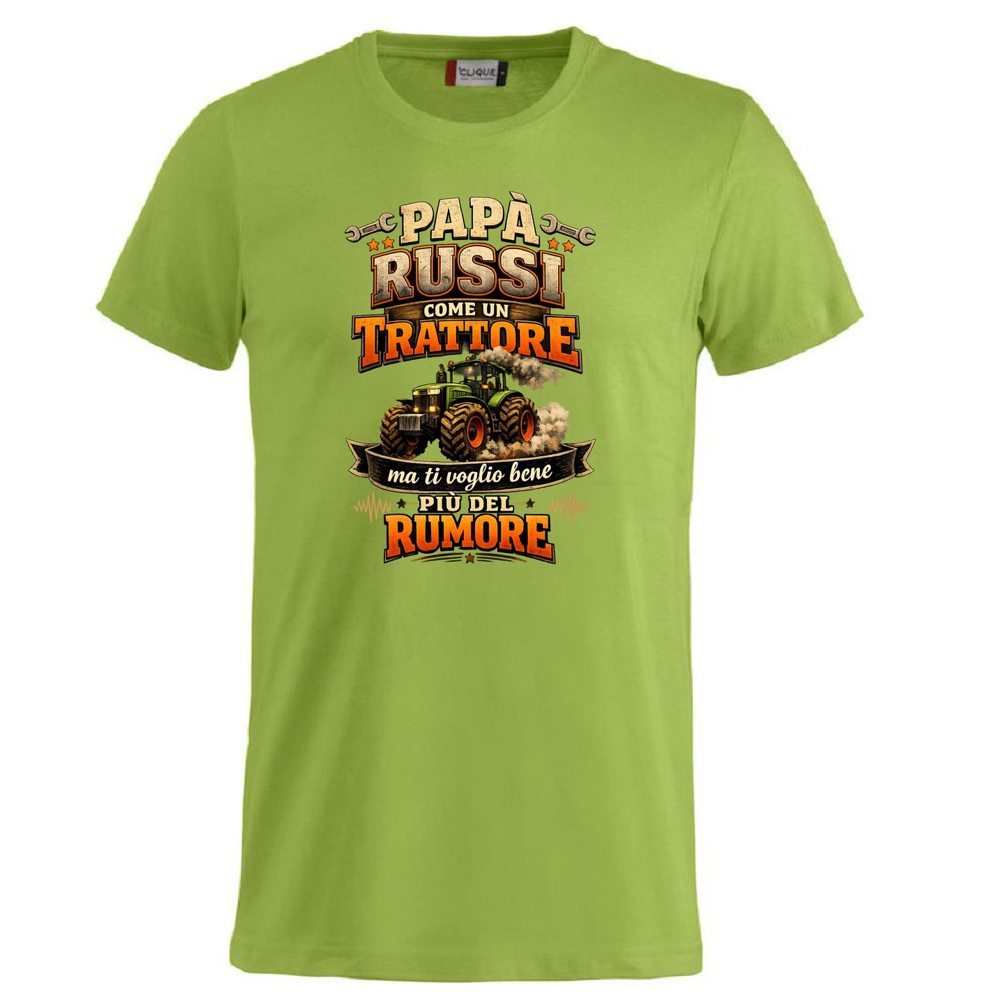 T-Shirt Papa' Russi Come Un Trattore Ma Ti Voglio Bene Piu' Del Rumore – Maglietta Personalizzabile PS 27431-A-145