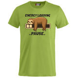 T-Shirt “Bradipo Energy Loading… Pause…” – Personalizzabile con Nome – PS 27431-A135