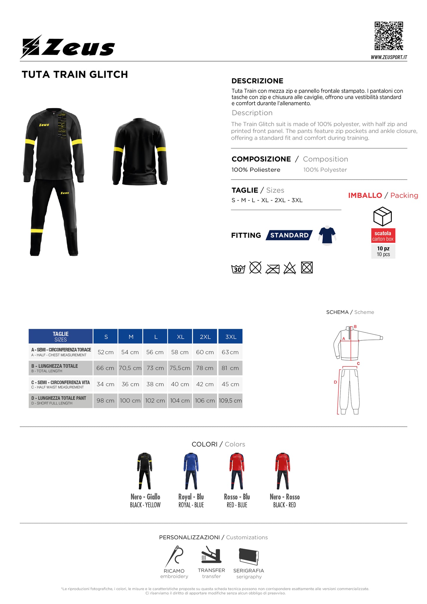 Tuta Zeus Train Glitch – Tuta Sportiva Personalizzabile con Loghi e Sponsor  – Cod. 31596-BS
