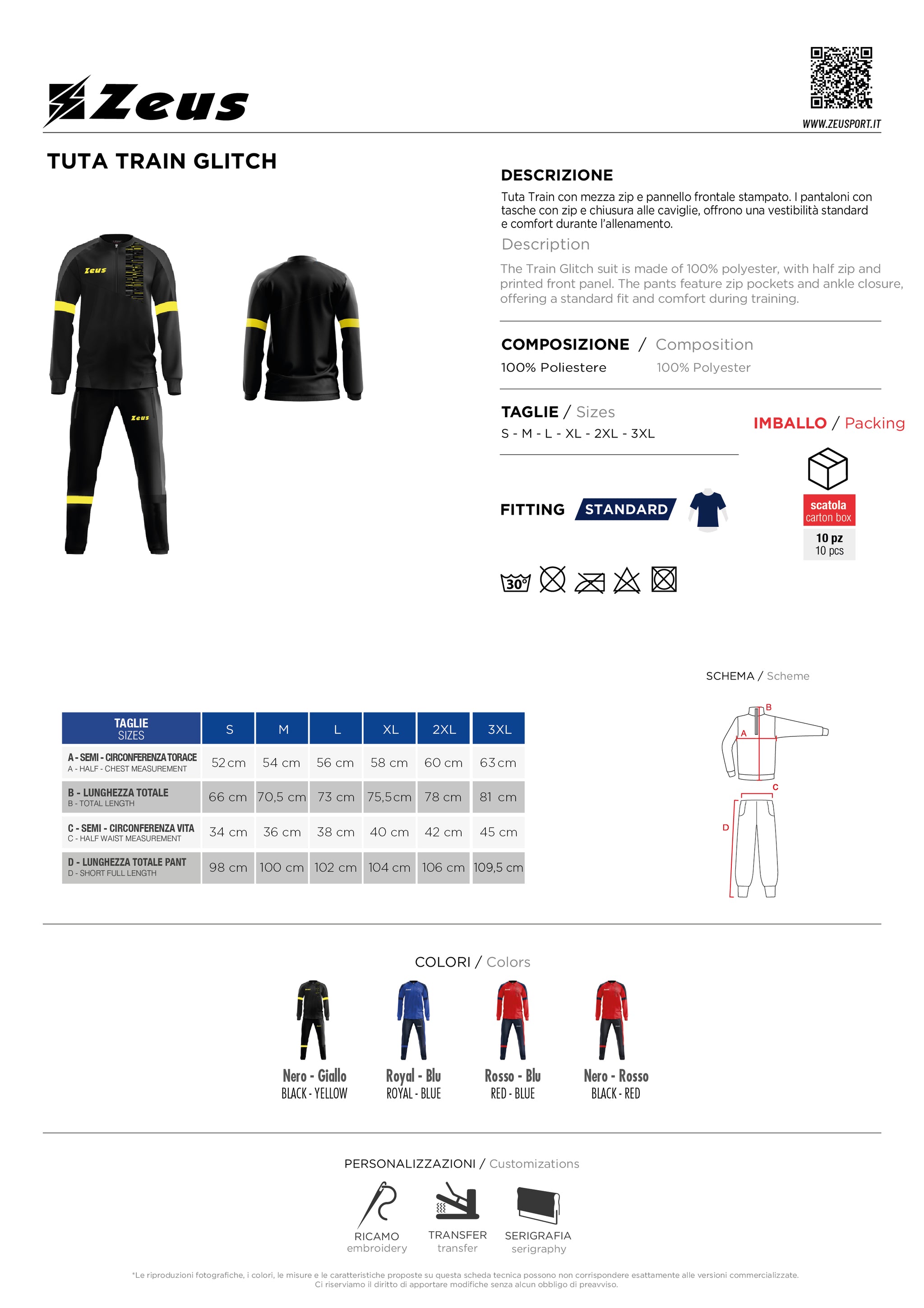 Tuta Zeus Train Glitch – Tuta Sportiva Personalizzabile con Loghi e Sponsor  – Cod. 31596-BS