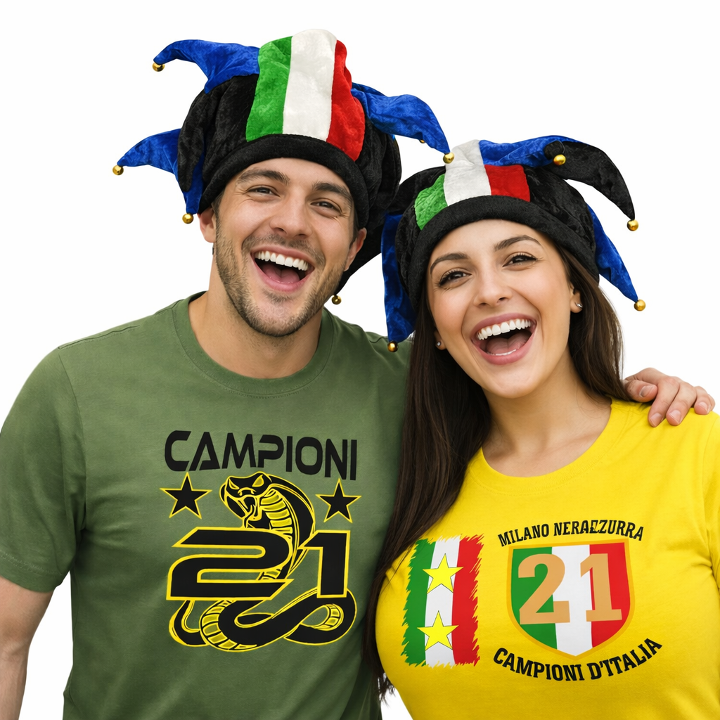 Cappello Giullare Neroazzurro – Cappello Inter con Campanelli – One Size – PS 13902