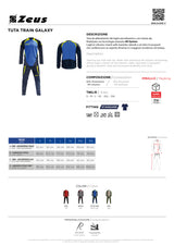 Tuta Allenamento Galaxy – Tuta Sport Zeus Personalizzabile con Loghi e Sponsor PS 46659 PRS