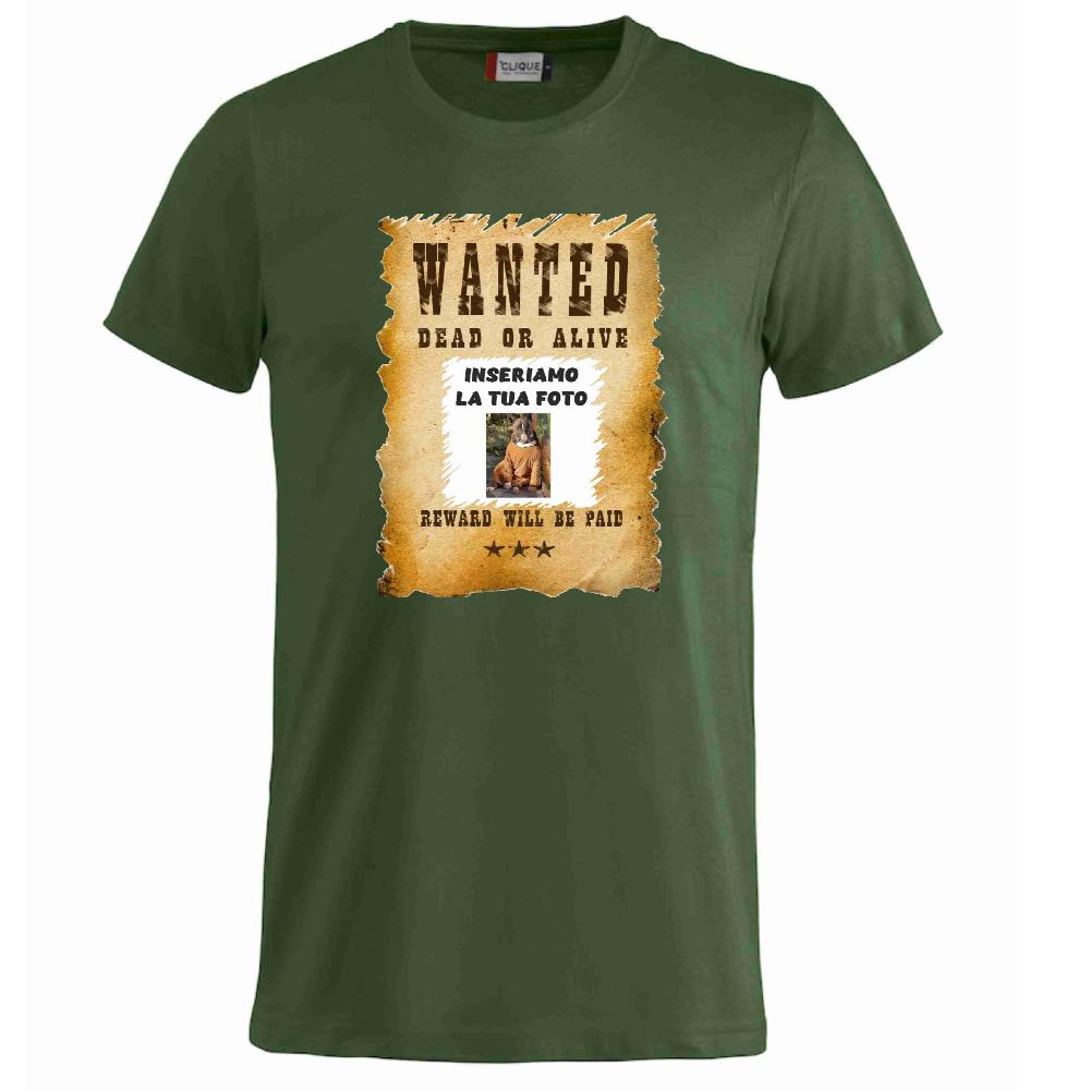 T-Shirt “Wanted Dead or Alive” Personalizzata con la Tua Foto – Mod. PS 27431-A061 - PRS