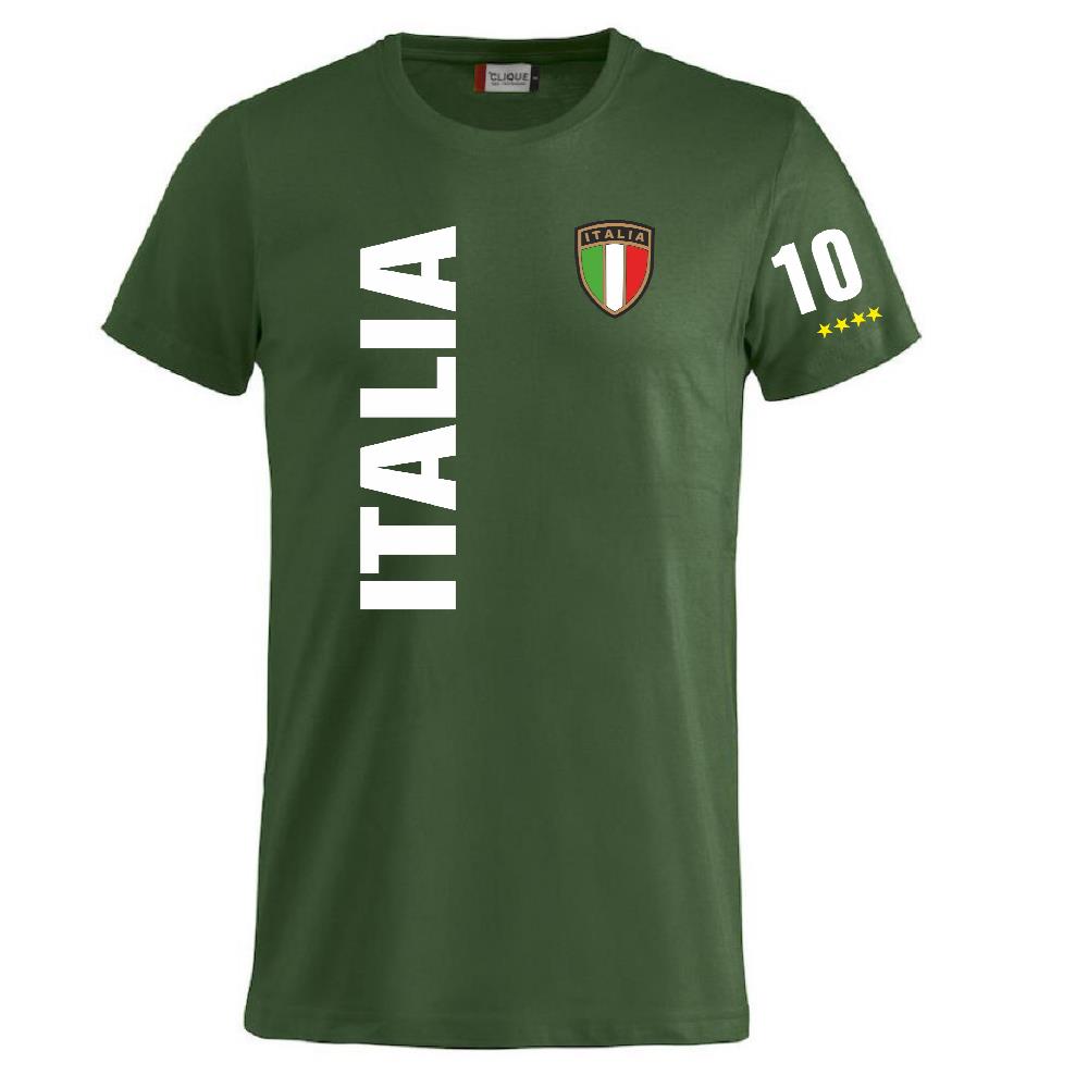 T-Shirt Italia In Cotone Personalizzabile con Nome e Numero PS 27431-A126
